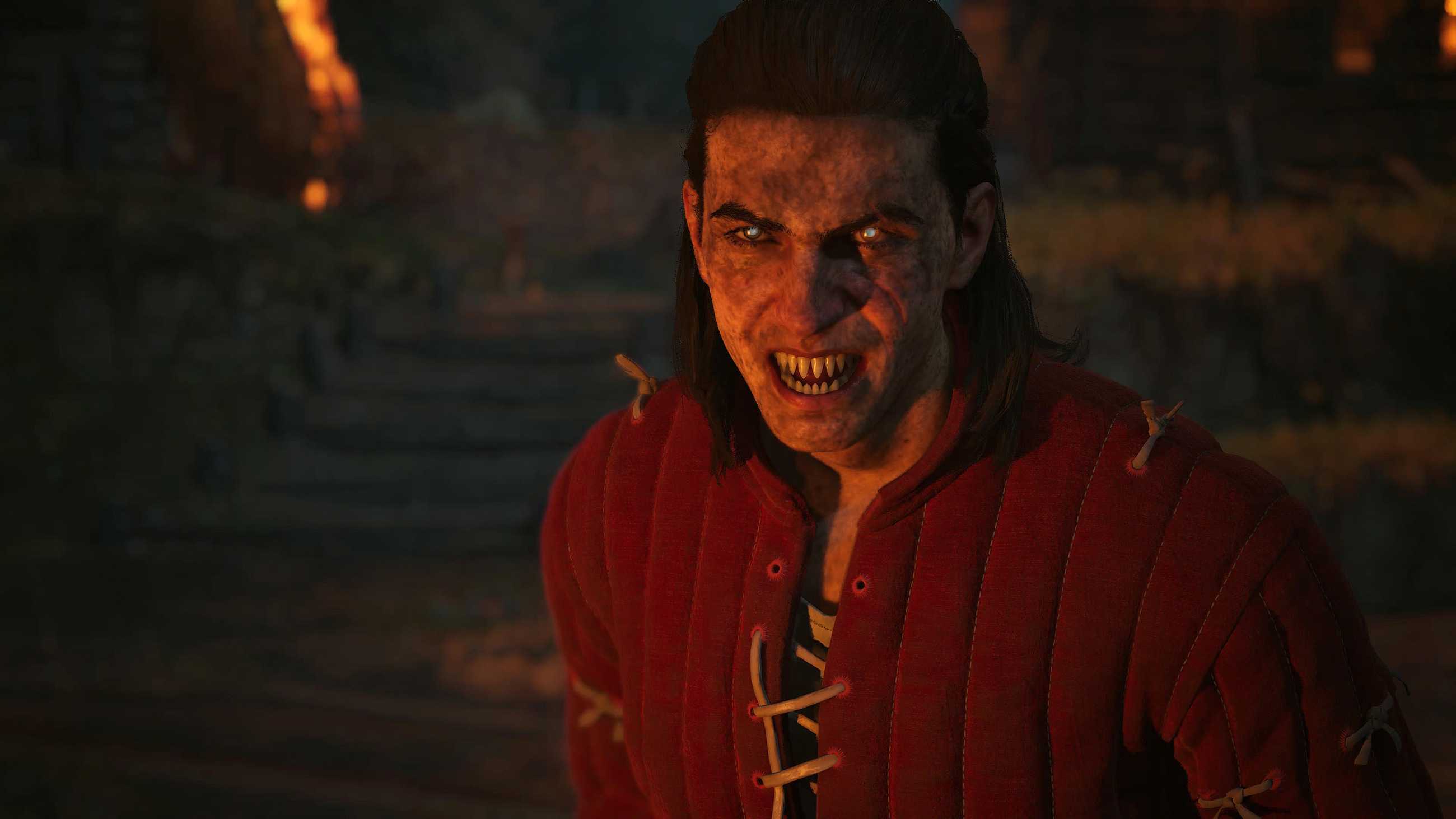 Vampire Coen bearing his teeth in The Blood of Dawnwalker