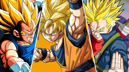 Vegeta, Goku, and Trunks