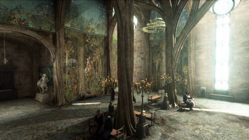Interior of Hogwarts West Tower in an illustration from the Harry Potter books