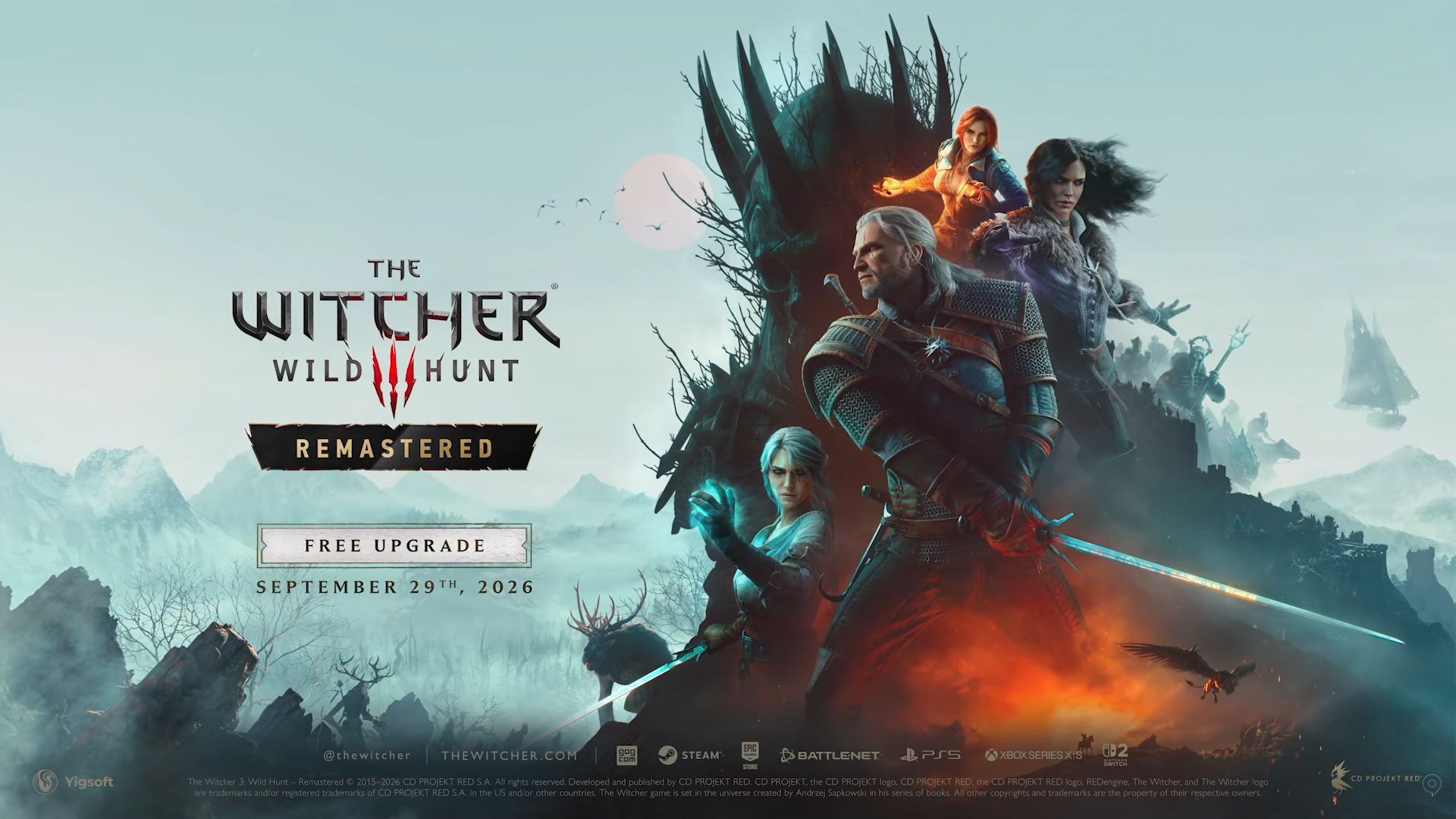 witcher 3 wild hunt remastered reveal trailer