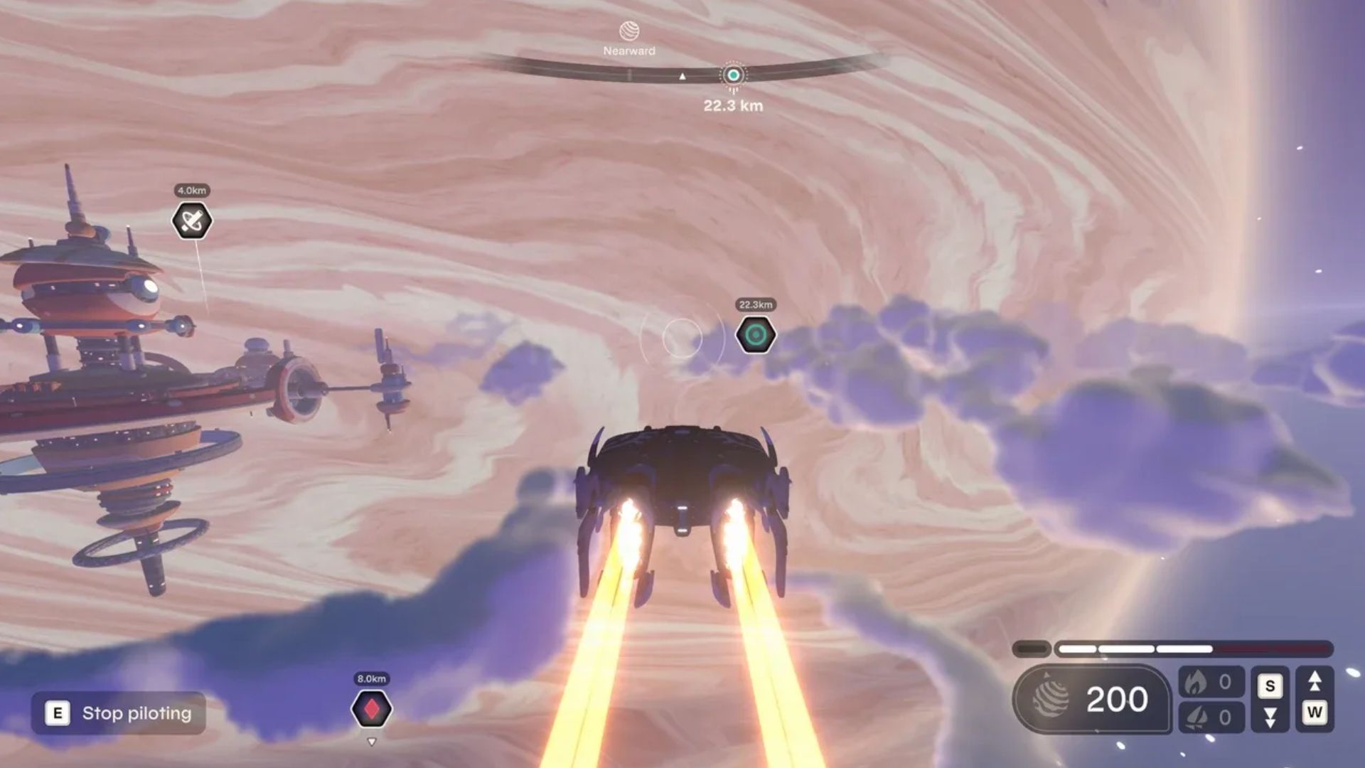 Young Suns gameplay screenshot showing rocket flight