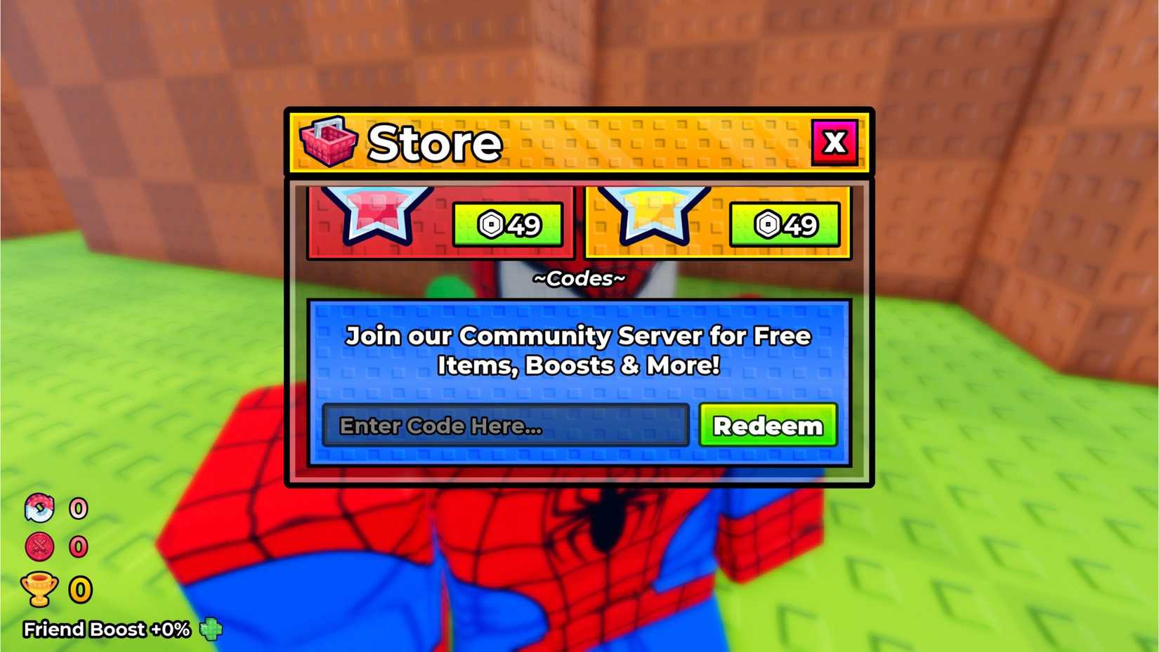 +1 Superhero Evolution the codes tab