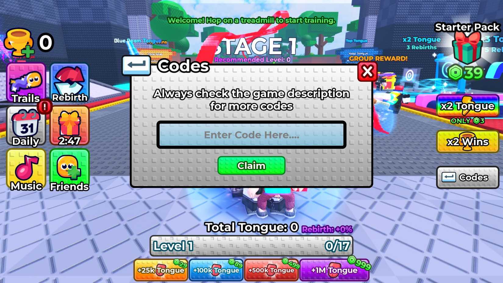+1 Tongue Escape Codes