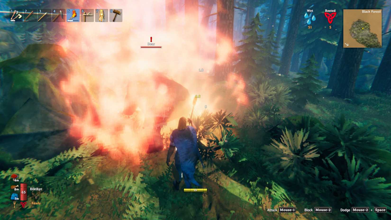 Valheim Bear on fire