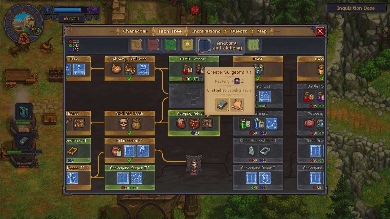 Graveyard Keeper 2 Surgeon's Kit tech tree node