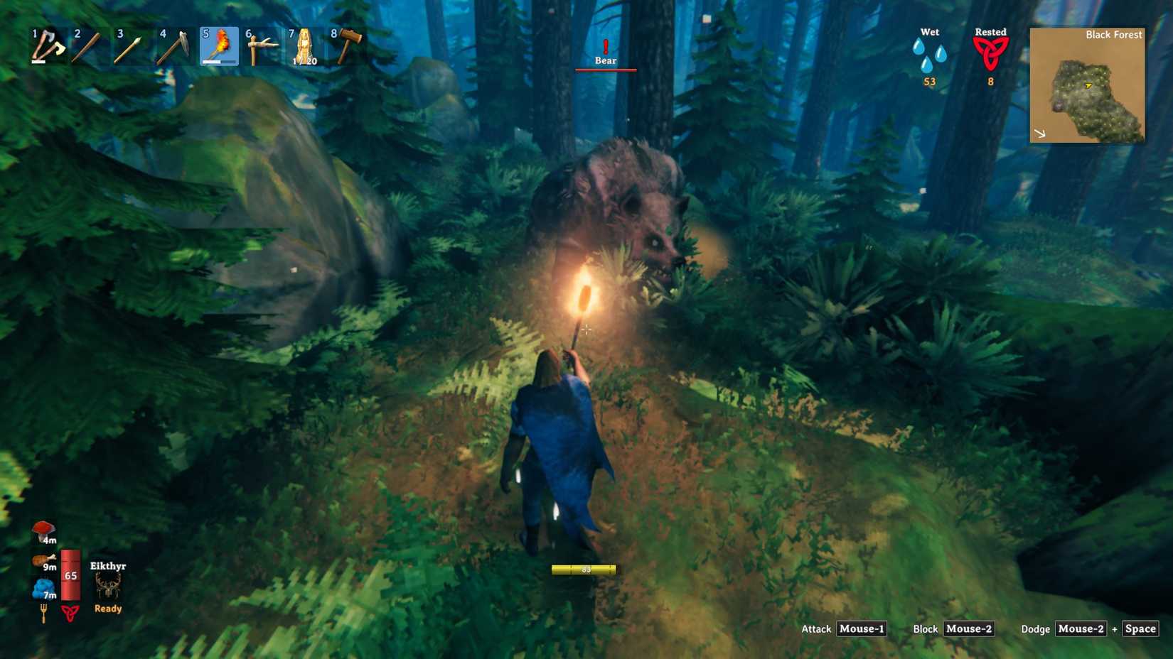 Valheim Bear in forest