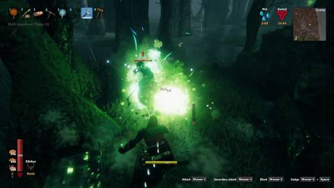 Valheim fighting Draugr with Frostner