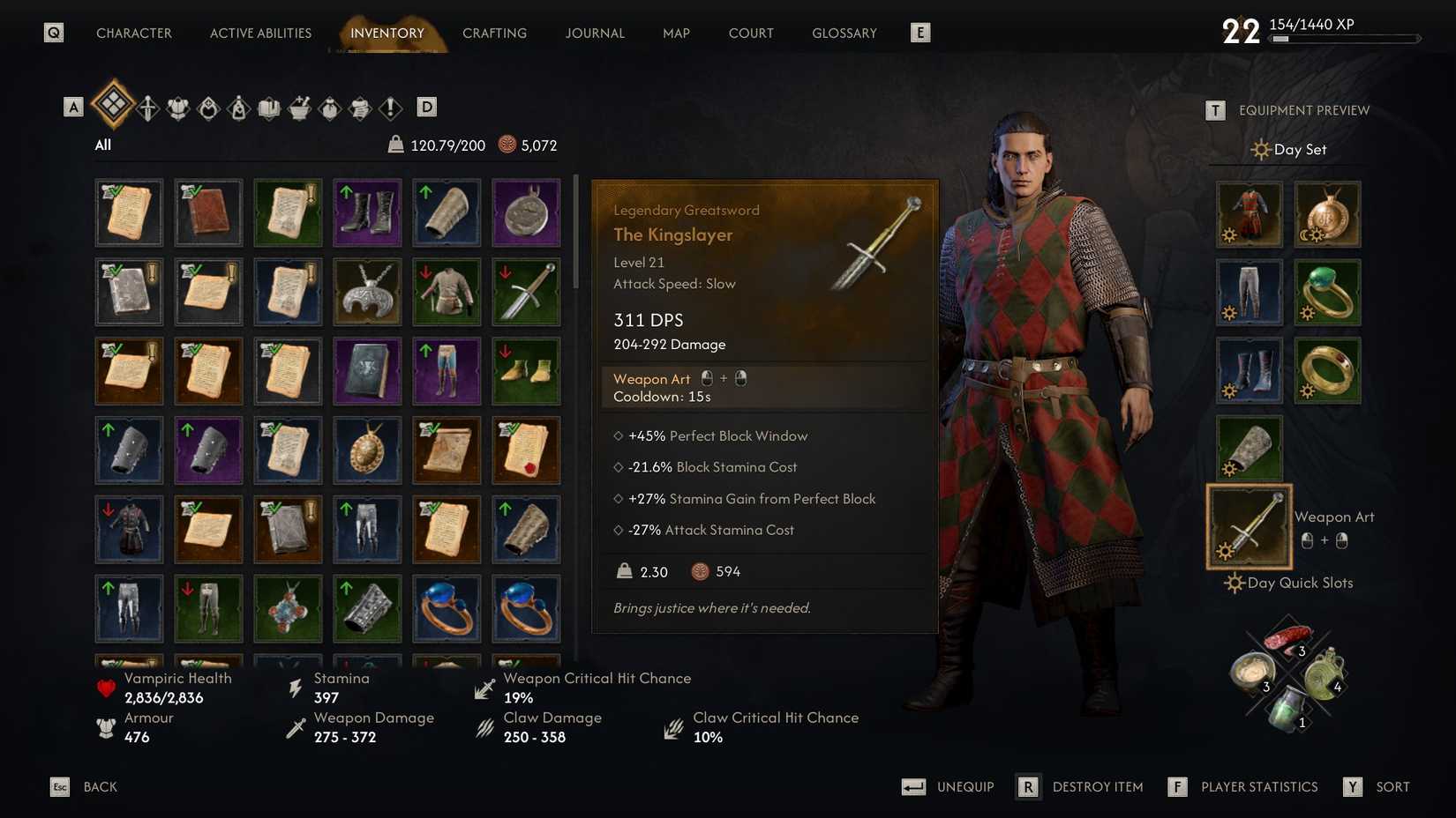 Blood of Dawnwalker Kingslayer sword