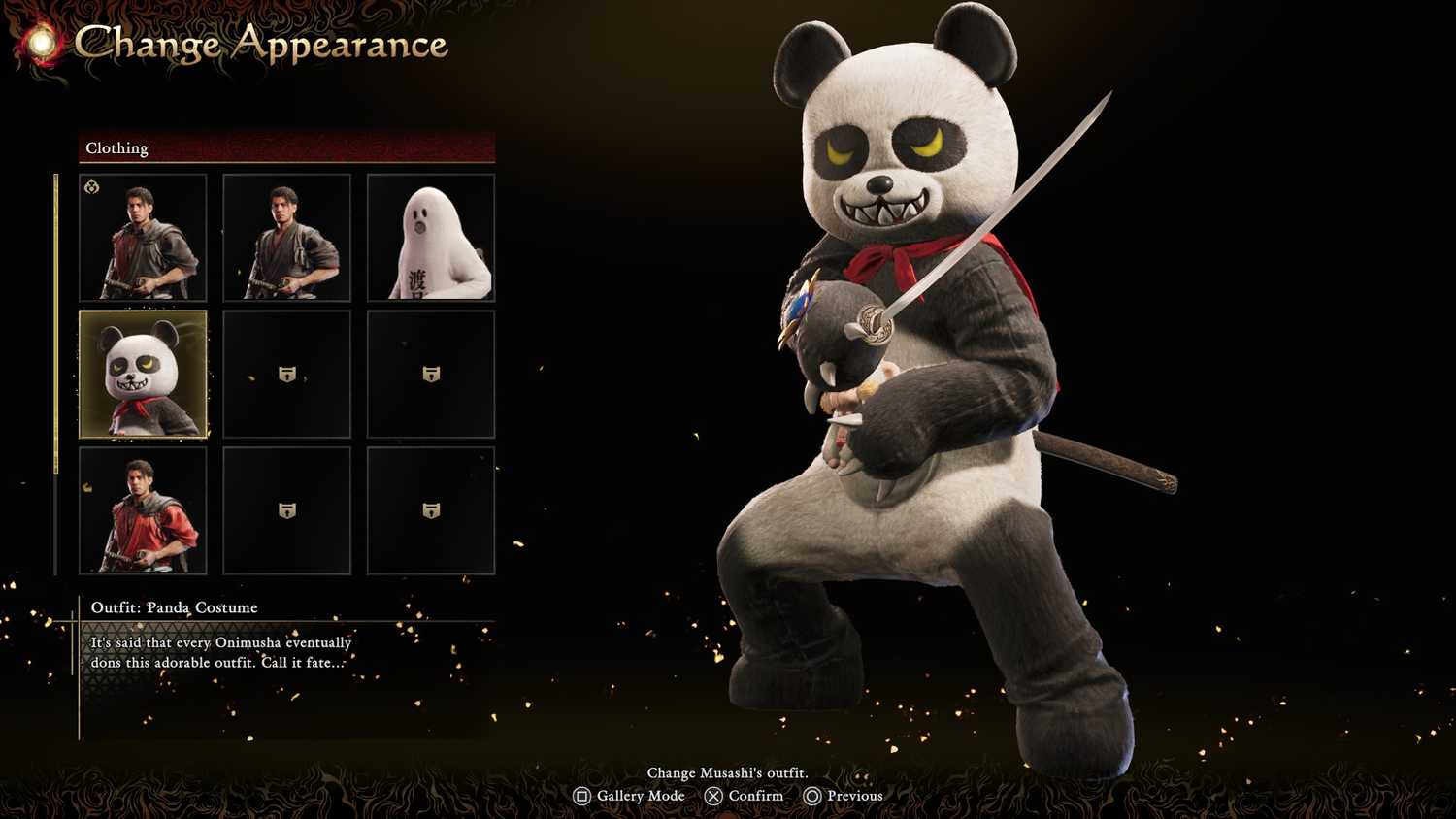 Semua Kostum & Kosmetik di Onimusha: Way of the Sword 14 Onimusha Way of the Sword Panda Costume
