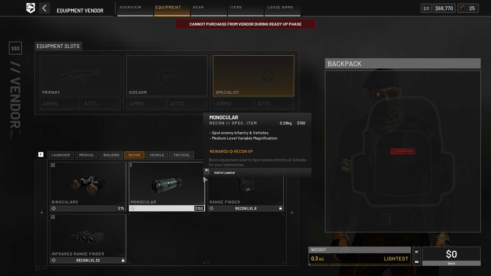 Wardogs Monocular in shop