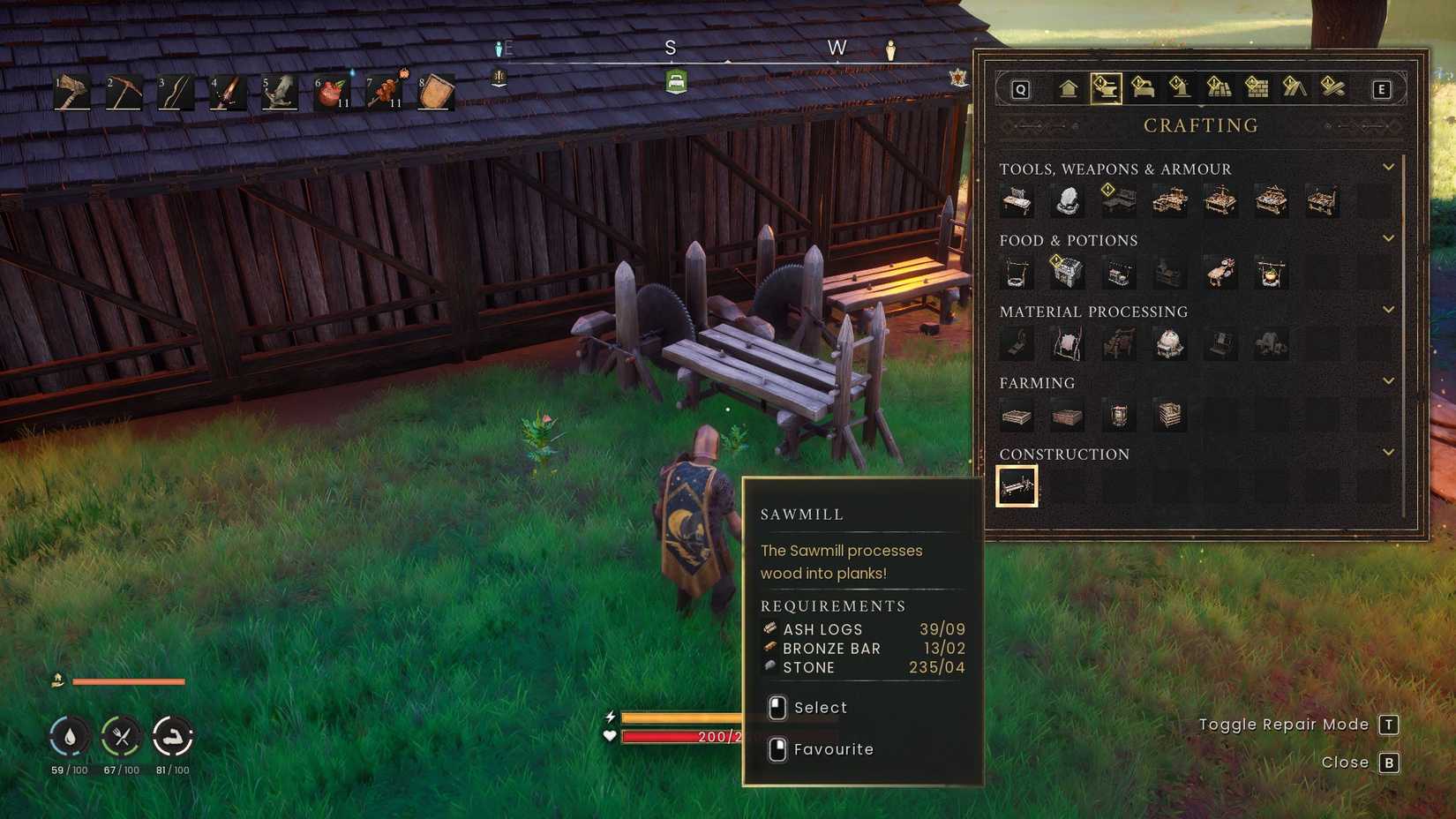 Runescape Dragonwilds Building a Sawmill