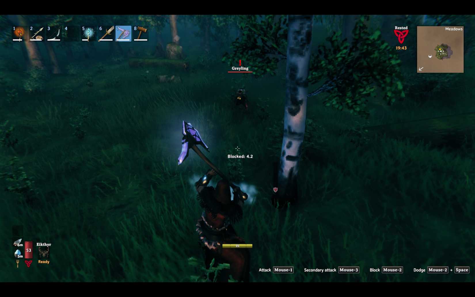 Valheim blocking an attack