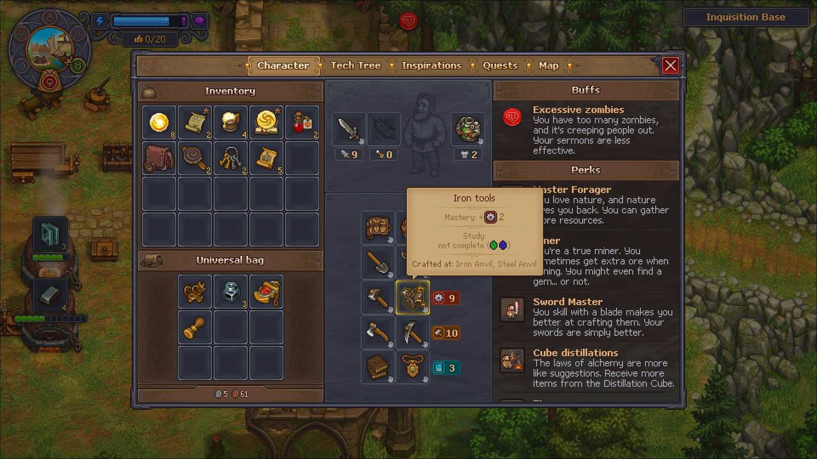 Graveyard Keeper 2 Iron Tools stats