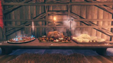 Valheim feasts on a table
