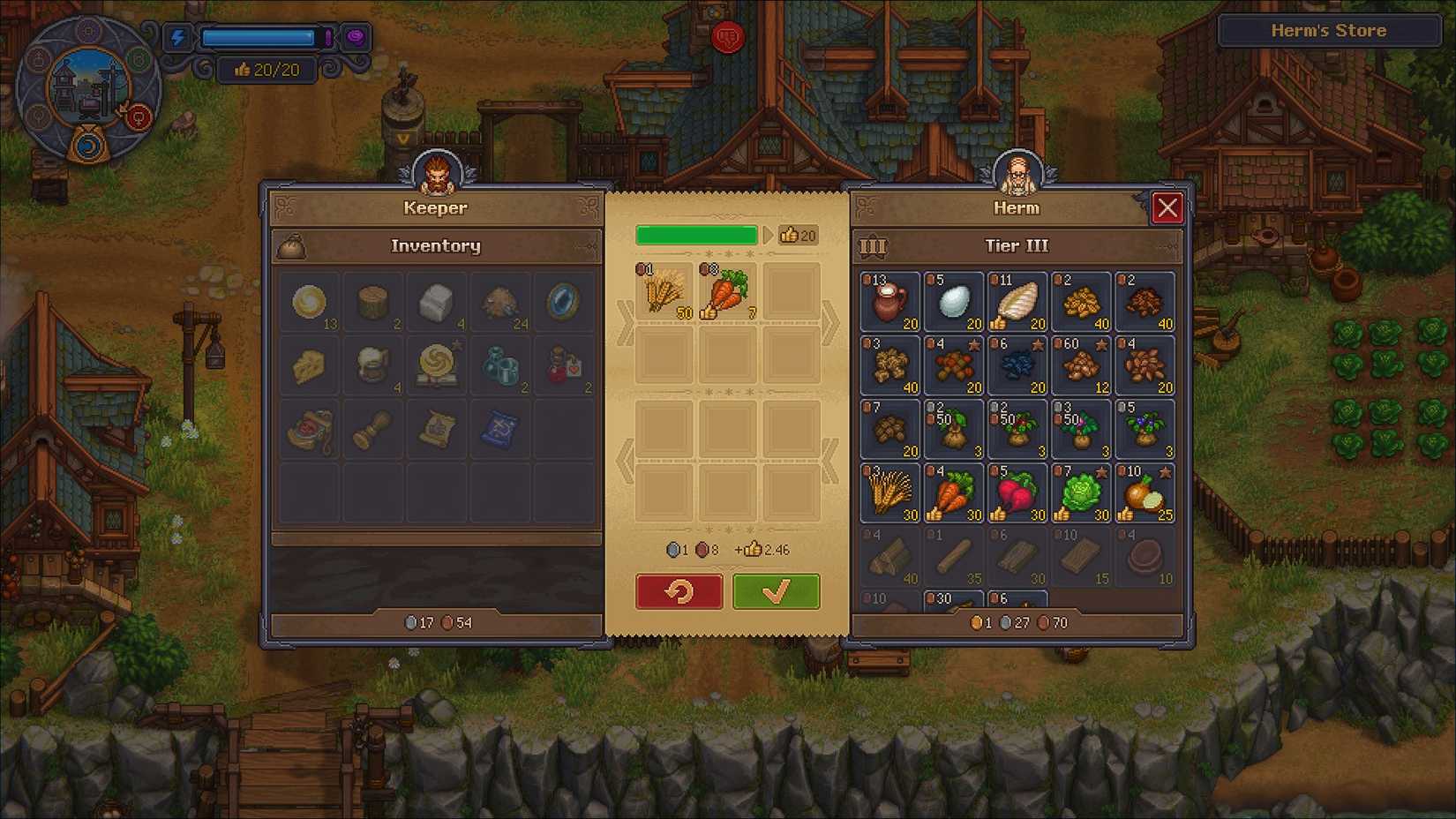Graveyard Keeper 2 selling items to merchant
