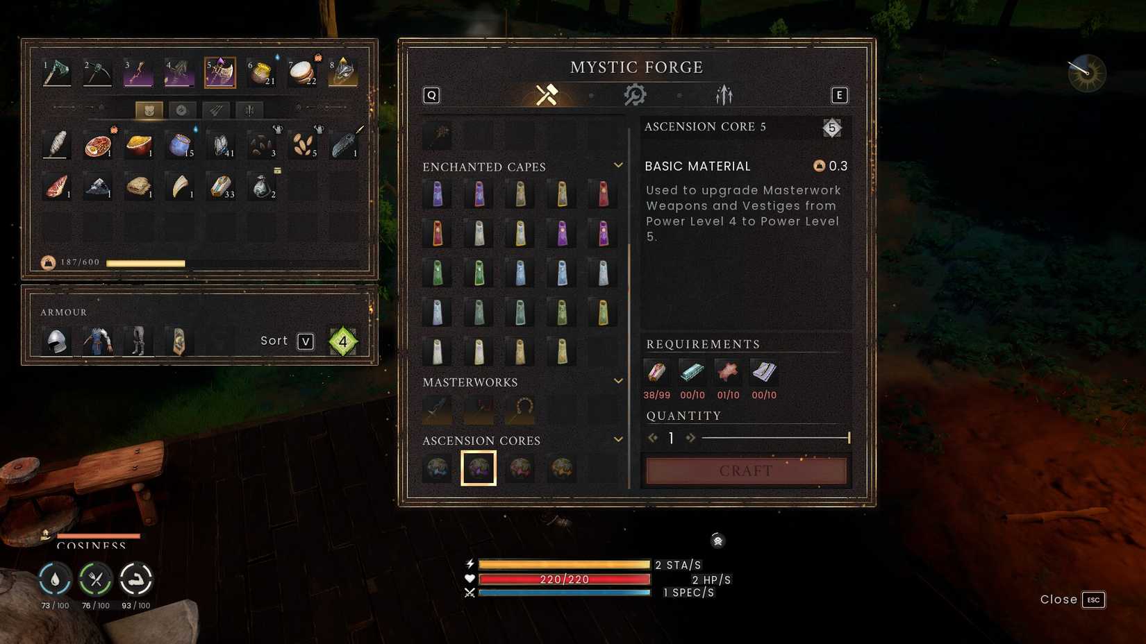 Runescape Dragonwilds Ascension Core 5 crafting recipe