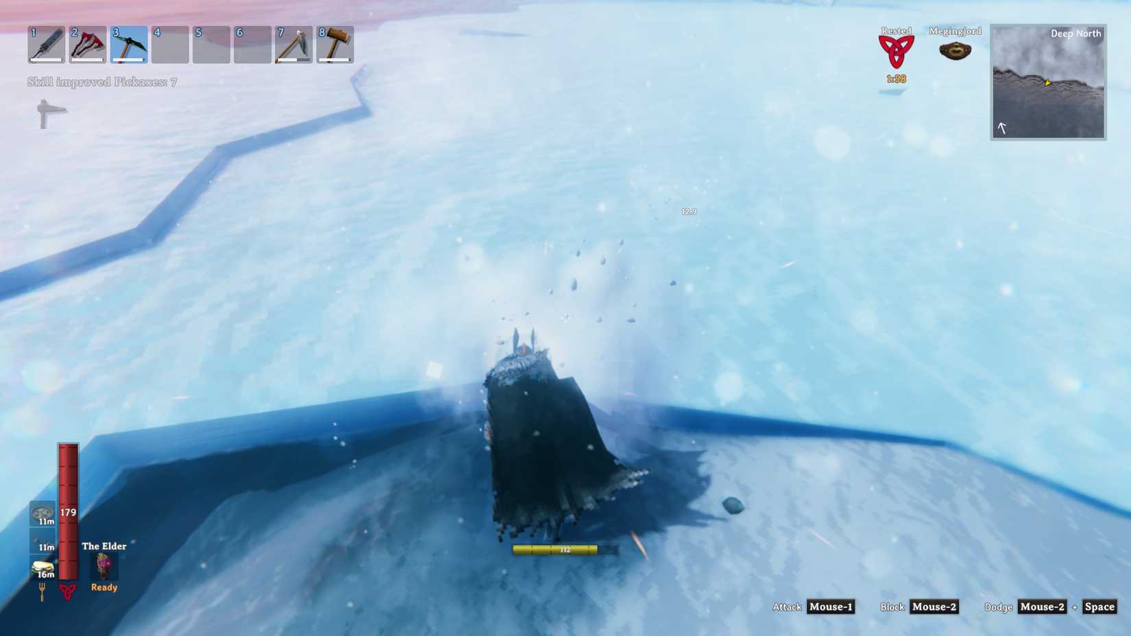 Valheim mining Ice in Deep North