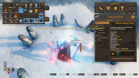 Valheim Forge of Refinement failed upgrade