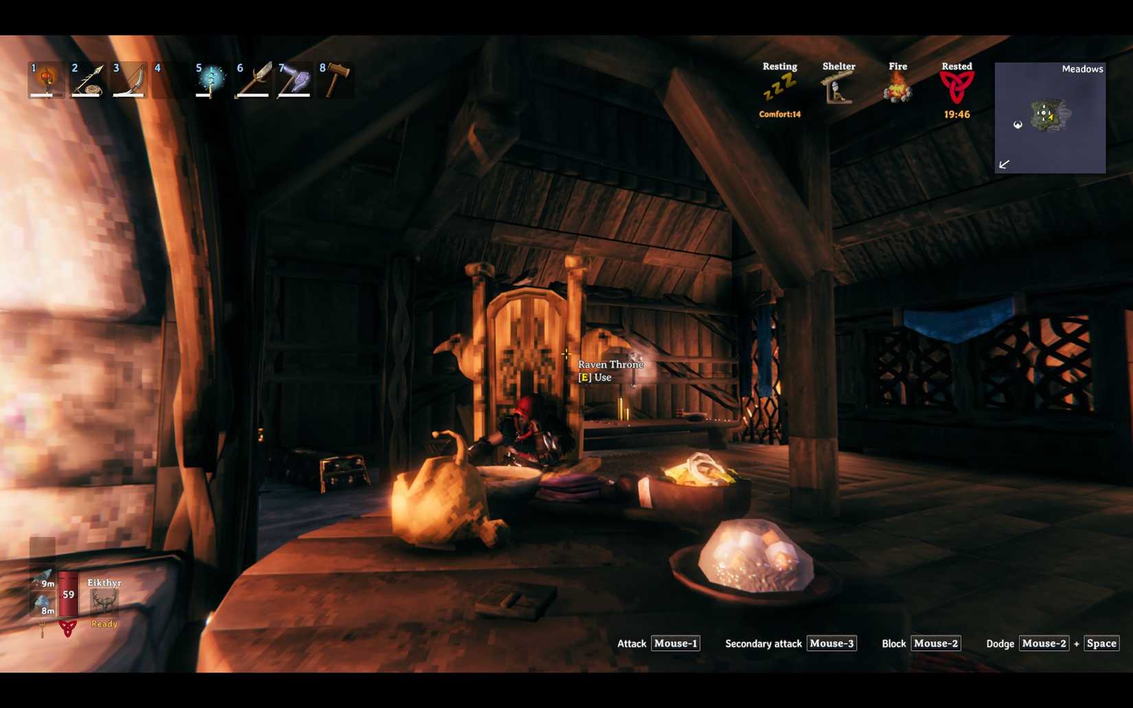 Valheim Resting on Throne