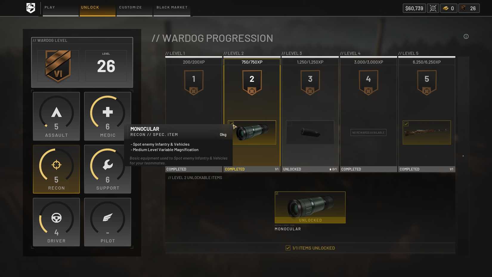 Wardogs monocular unlocked