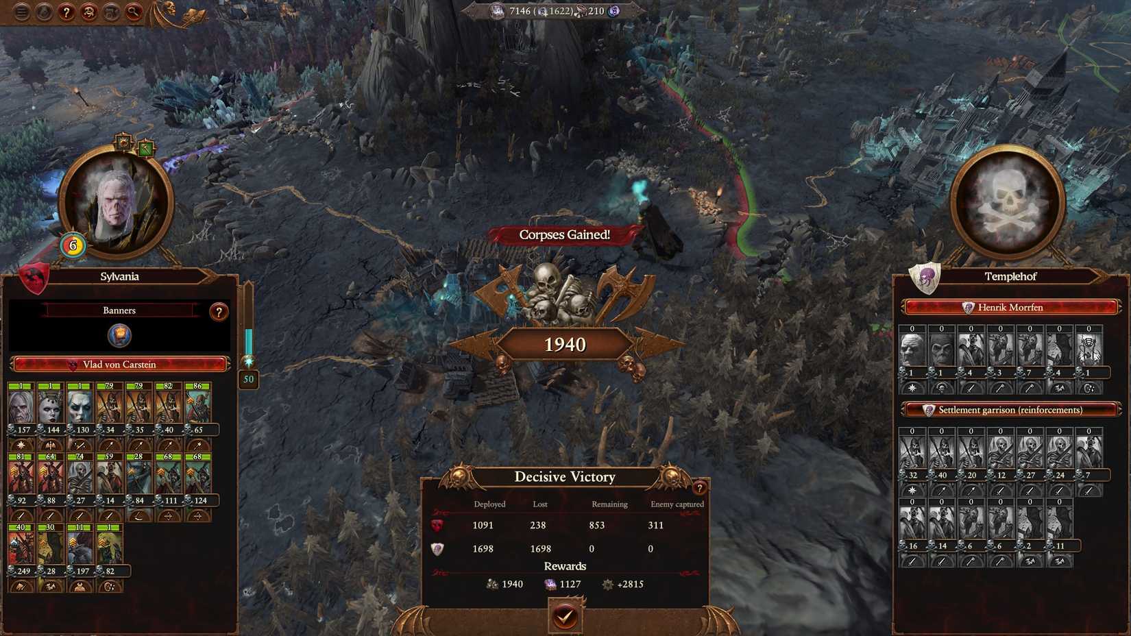 Total War: Warhammer 3 Vampire Counts Corpses Gained