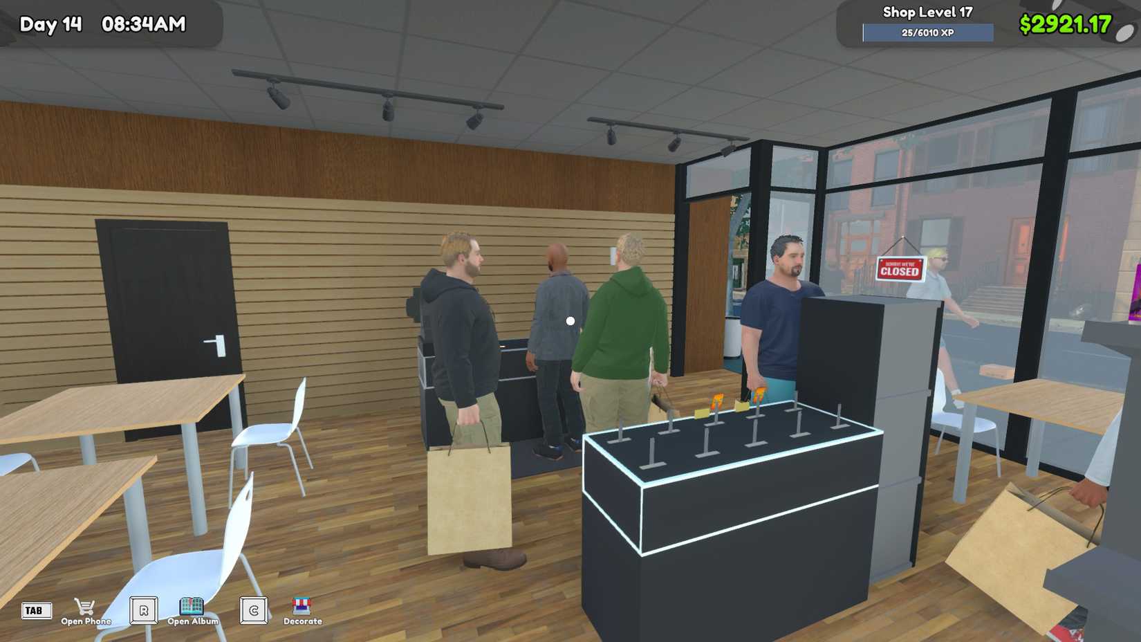 TCG Card Shop Simulator customer line