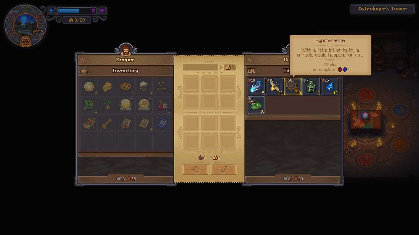 Graveyard Keeper 2 buying a hypno device
