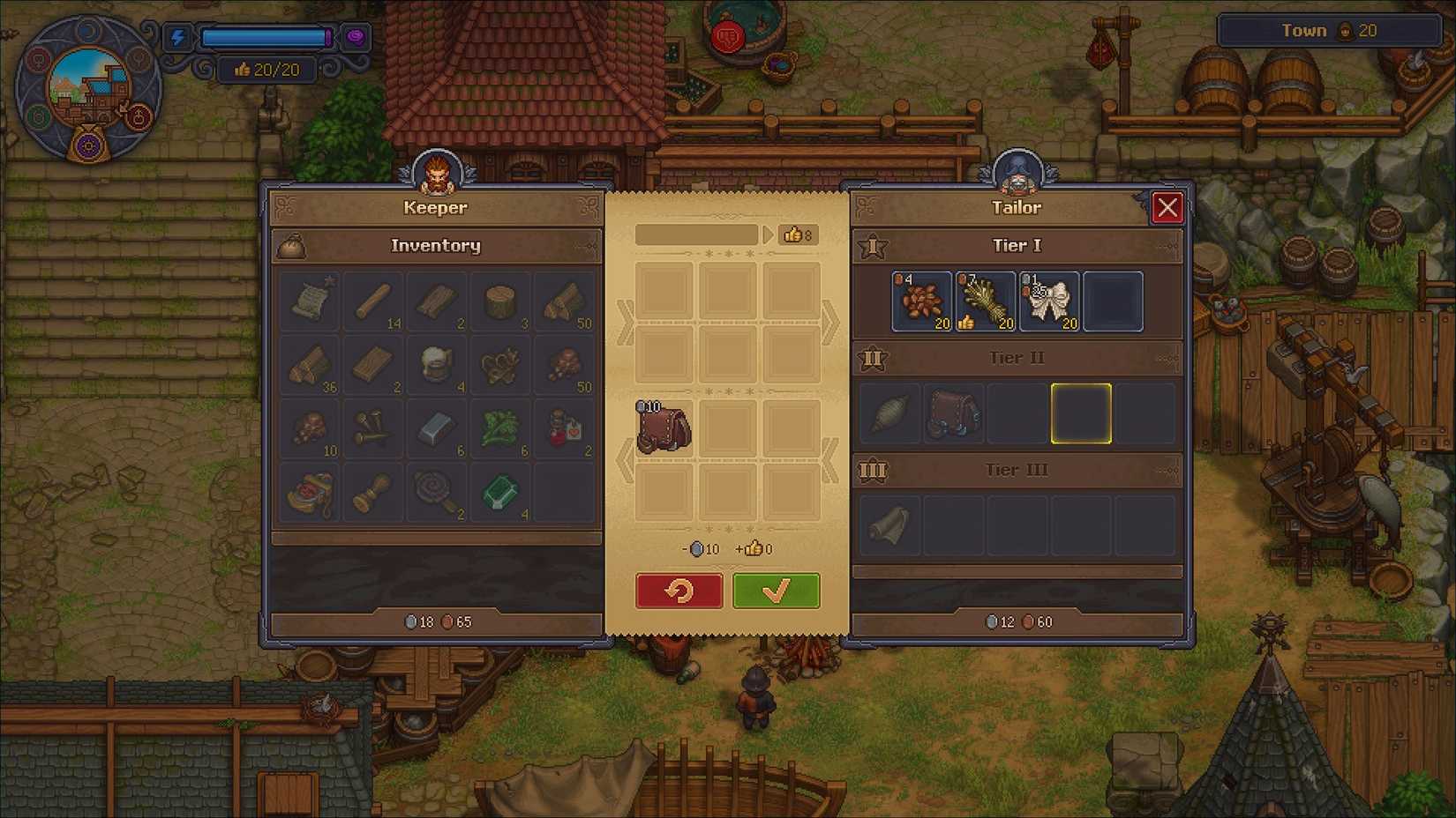 Graveyard Keeper 2 Tailor's Shop menu