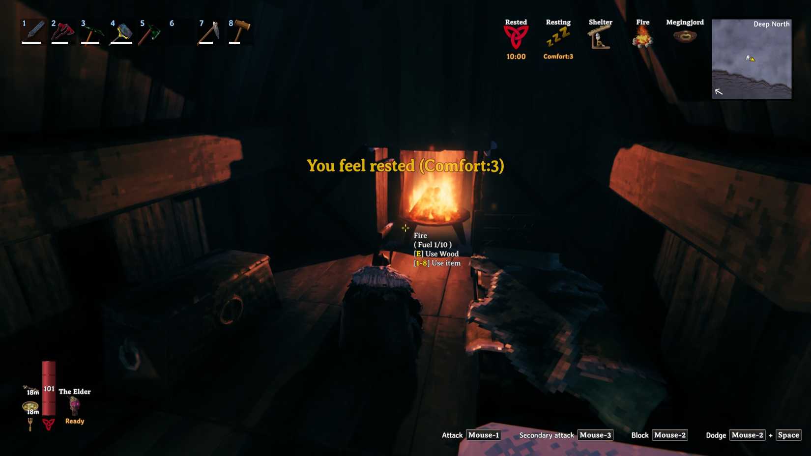 Valheim Rested buff prompt
