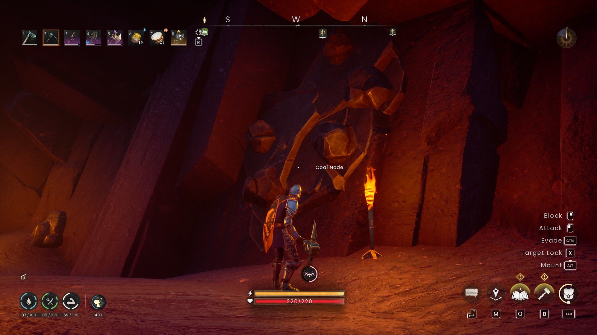 Runescape Dragonwilds Coal Node inside mine