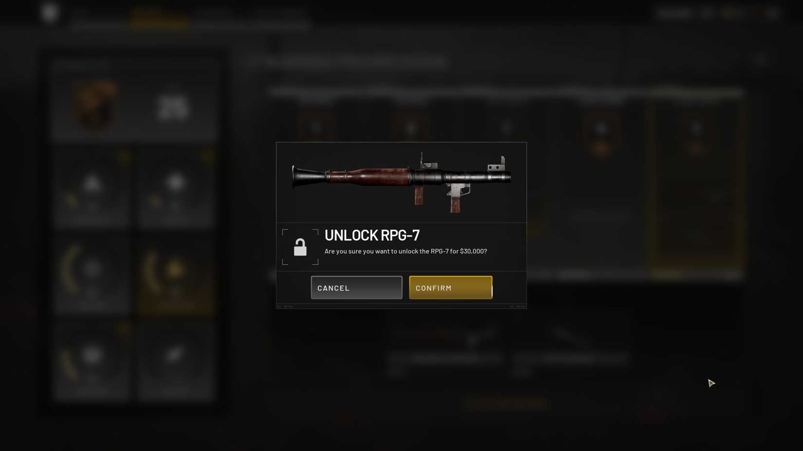 Wardogs RPG-7 unlock