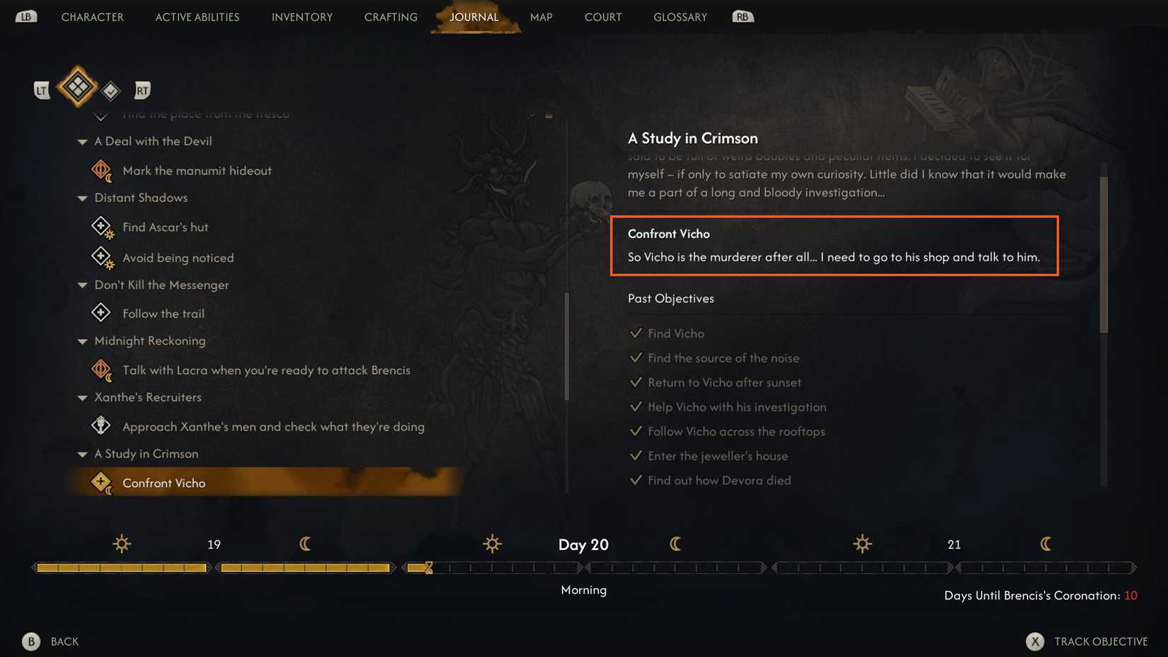 A Study in Crimson Quest in The Blood of Dawnwalker