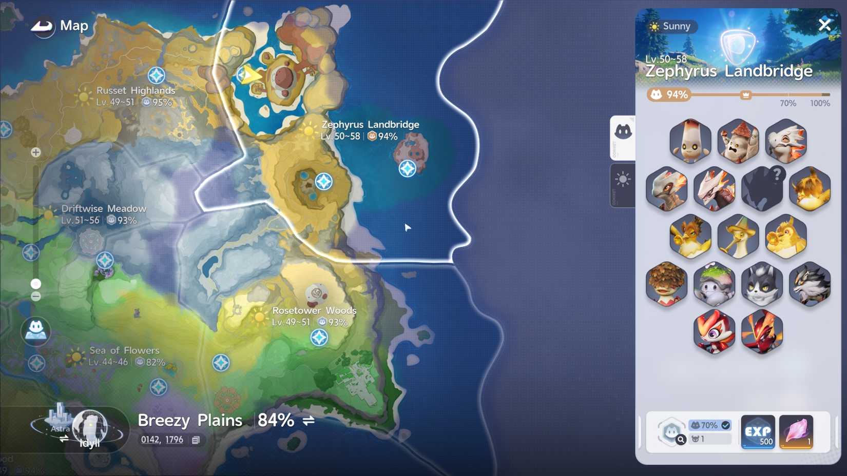 all aniimo in Zephyrus Landbridge