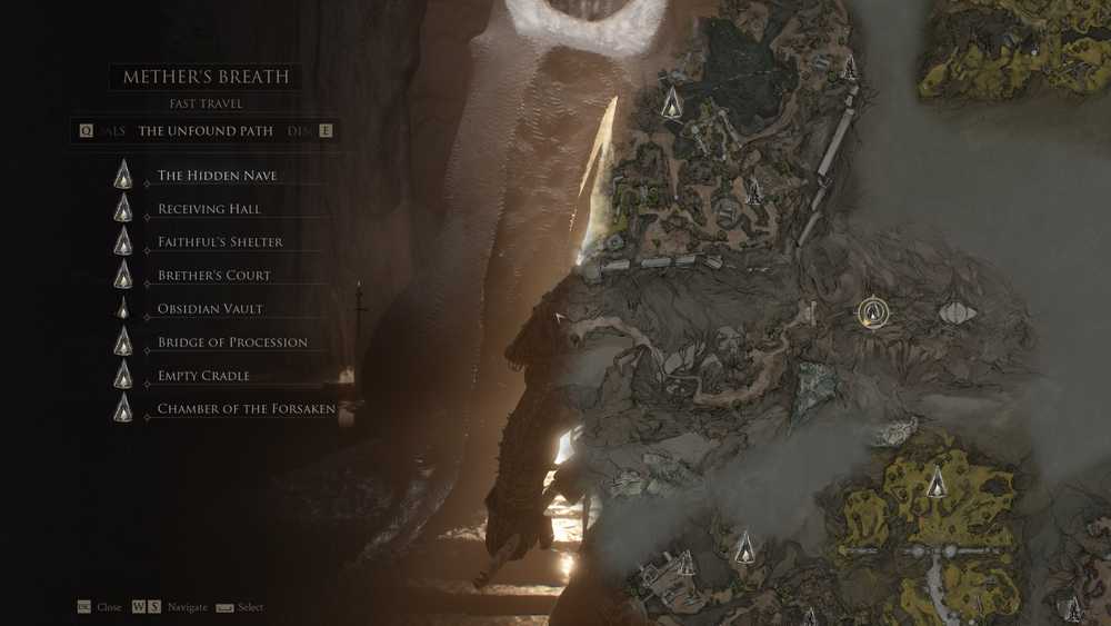 todos os far&oacute;is do Caminho N&atilde;o Encontrado em Mortal Shell 2