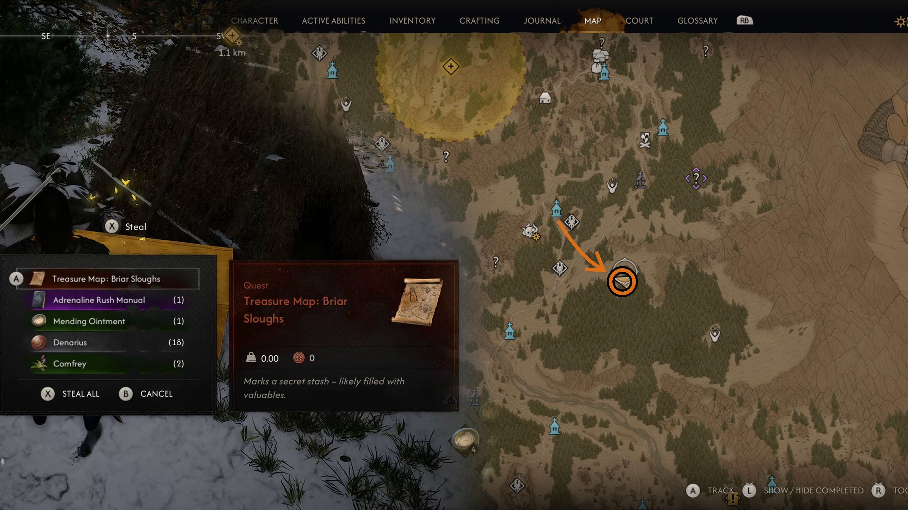Bandits's Treasure Map Briar Sloughs in The Blood of Dawnwalker