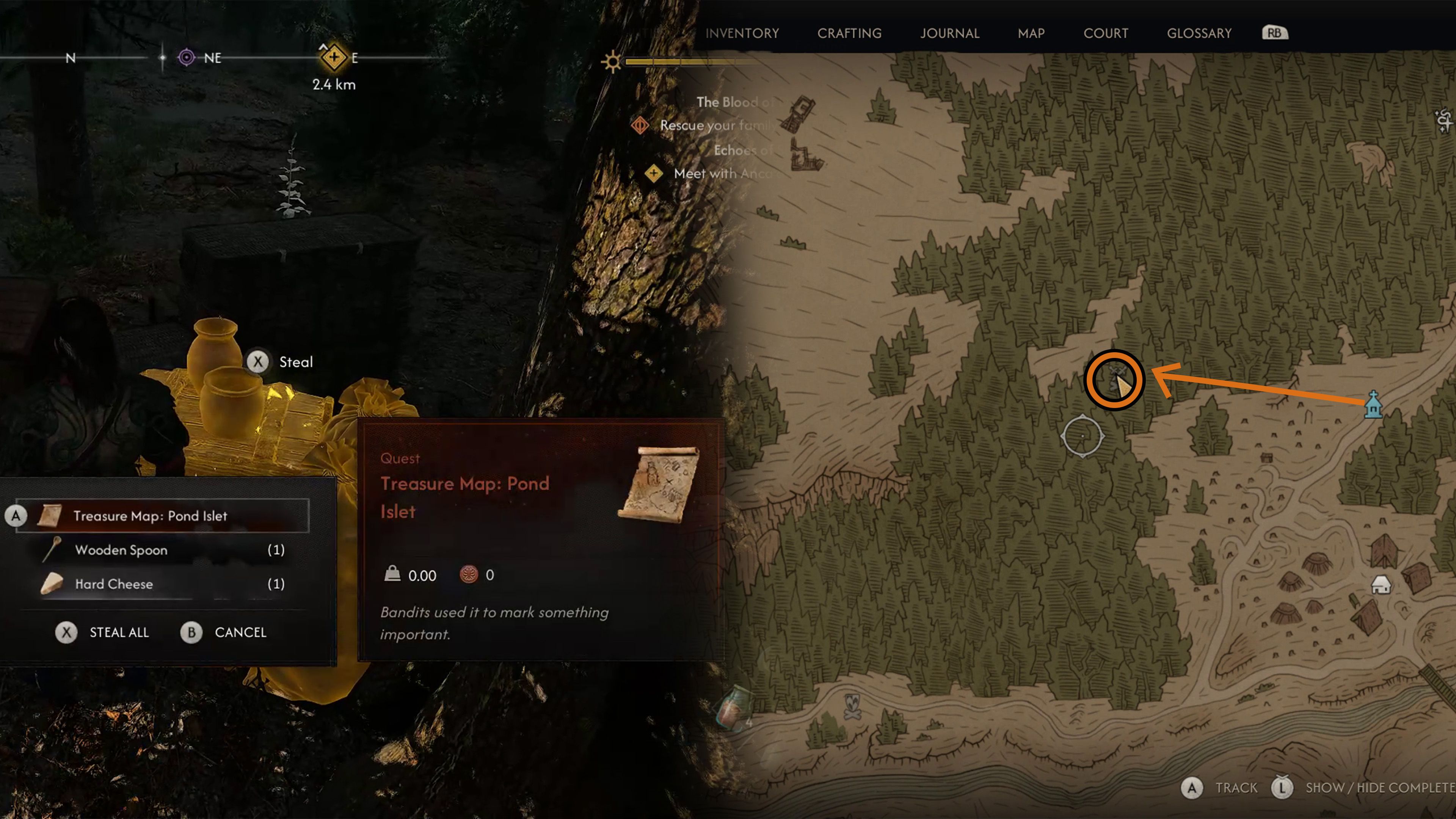 Bandits's Treasure Map Pond Islet in Blood of Dawnwalker