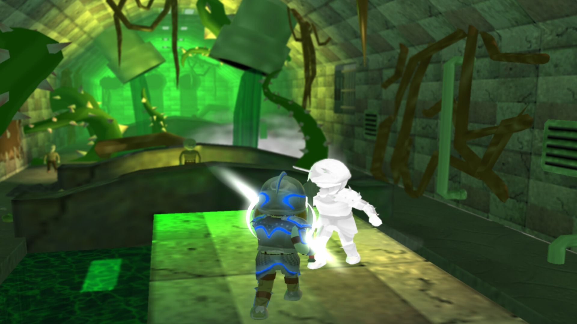 Fighting enemy in a dungeon