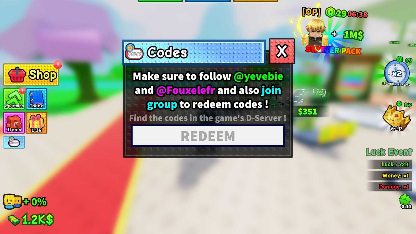 Beat the Anime Boss the codes tab
