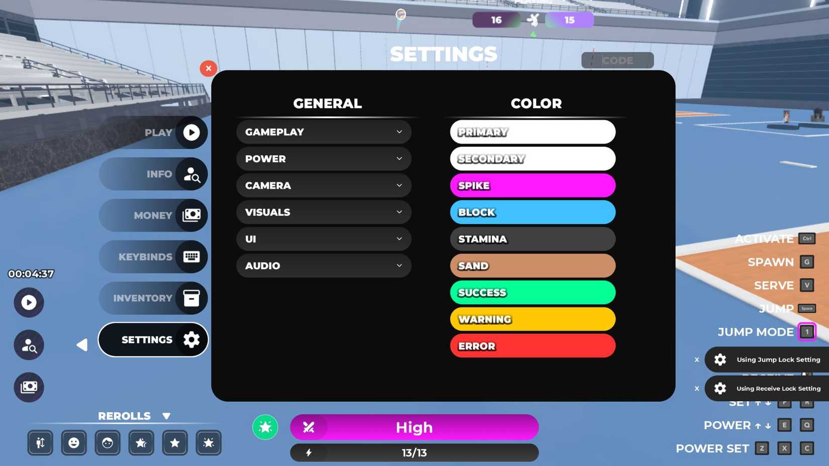 Beyond Volleyball League Codes