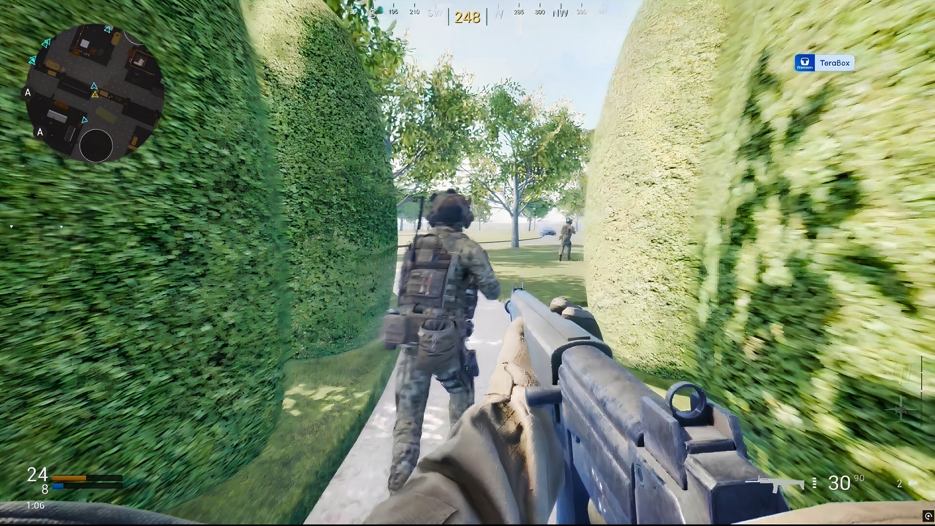an operator in blackcolled madala force 2 wielding a rifle.