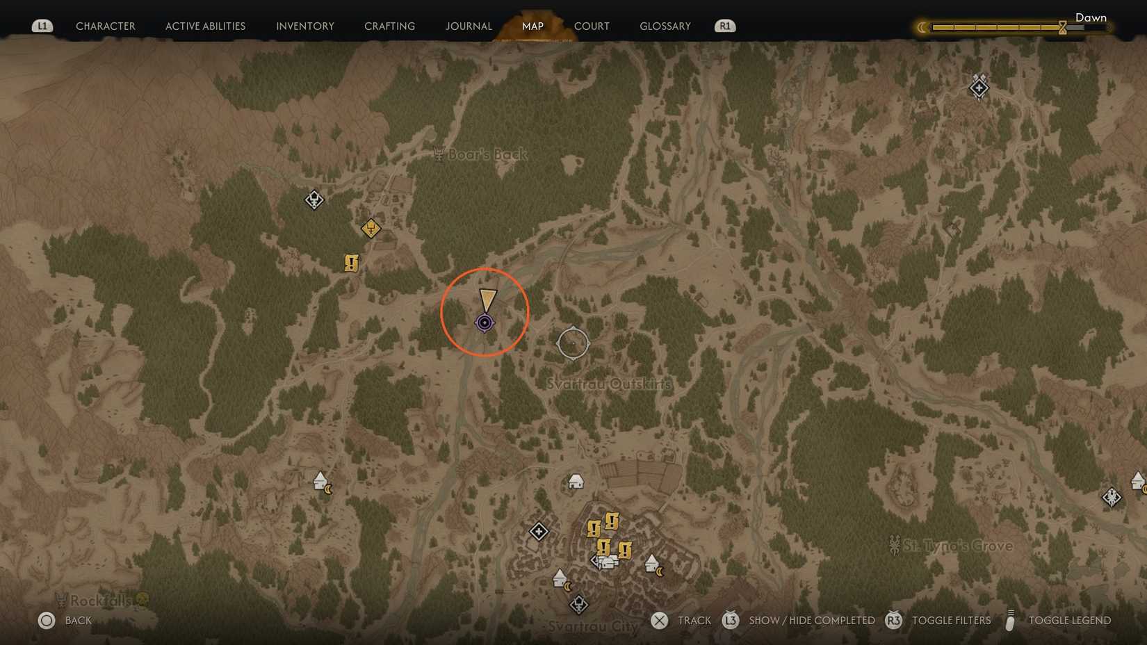 Blood of Dawnwalker waterfall loot cave map location