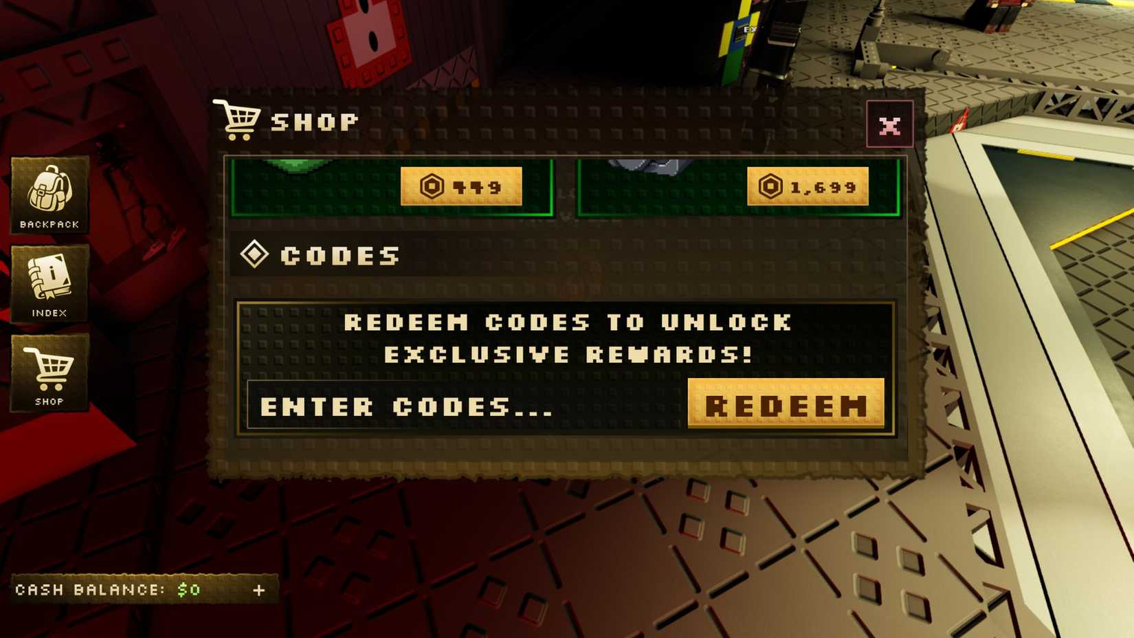 Bloxrooms the codes tab