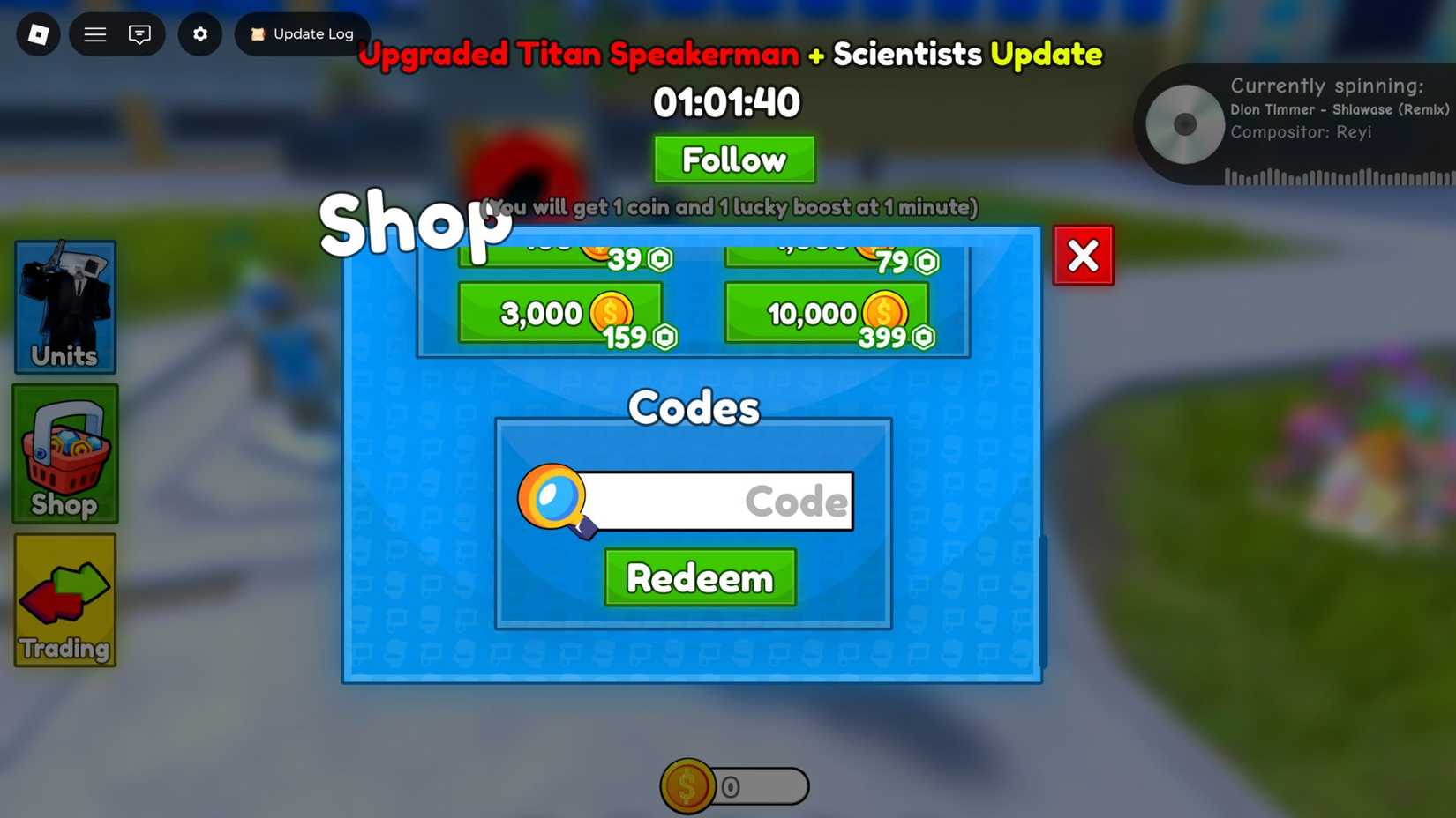 Cameraman Tower Defense Codes