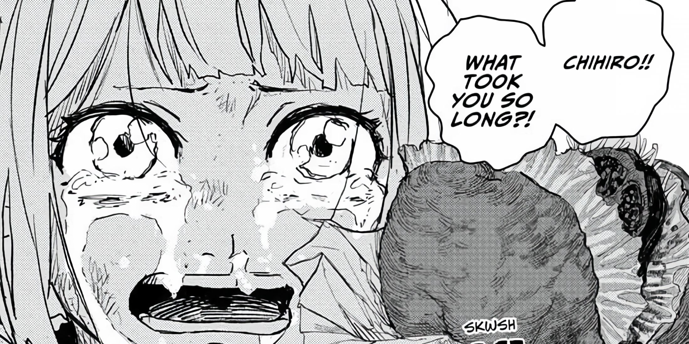 Char crying in relief