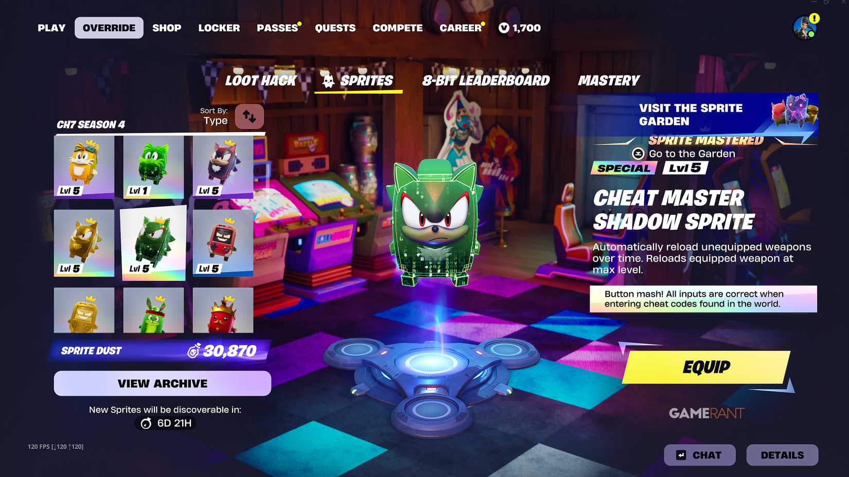 Cheat Master Shadow Sprite in Fortnite