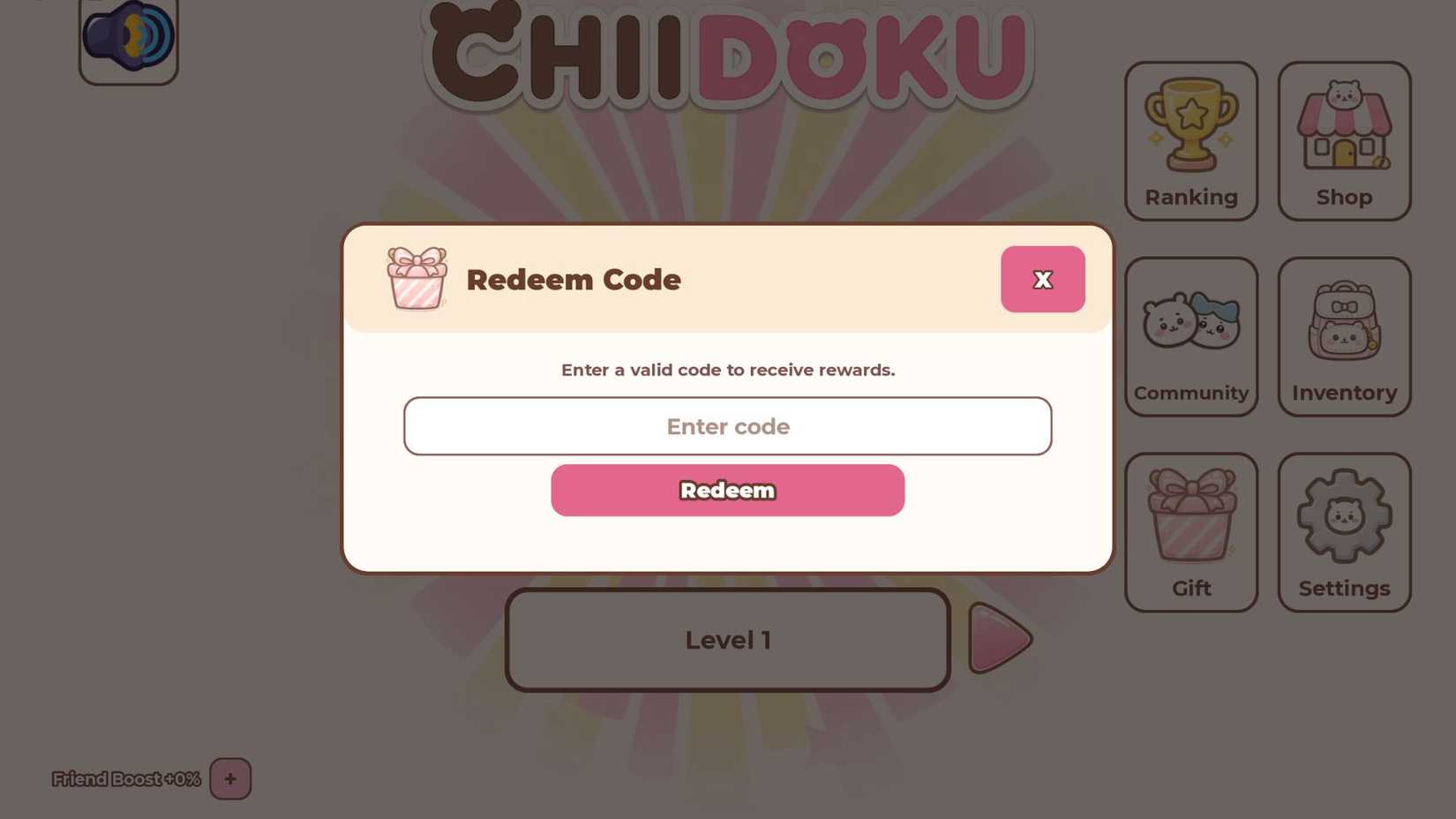 Chiidoku the codes tab