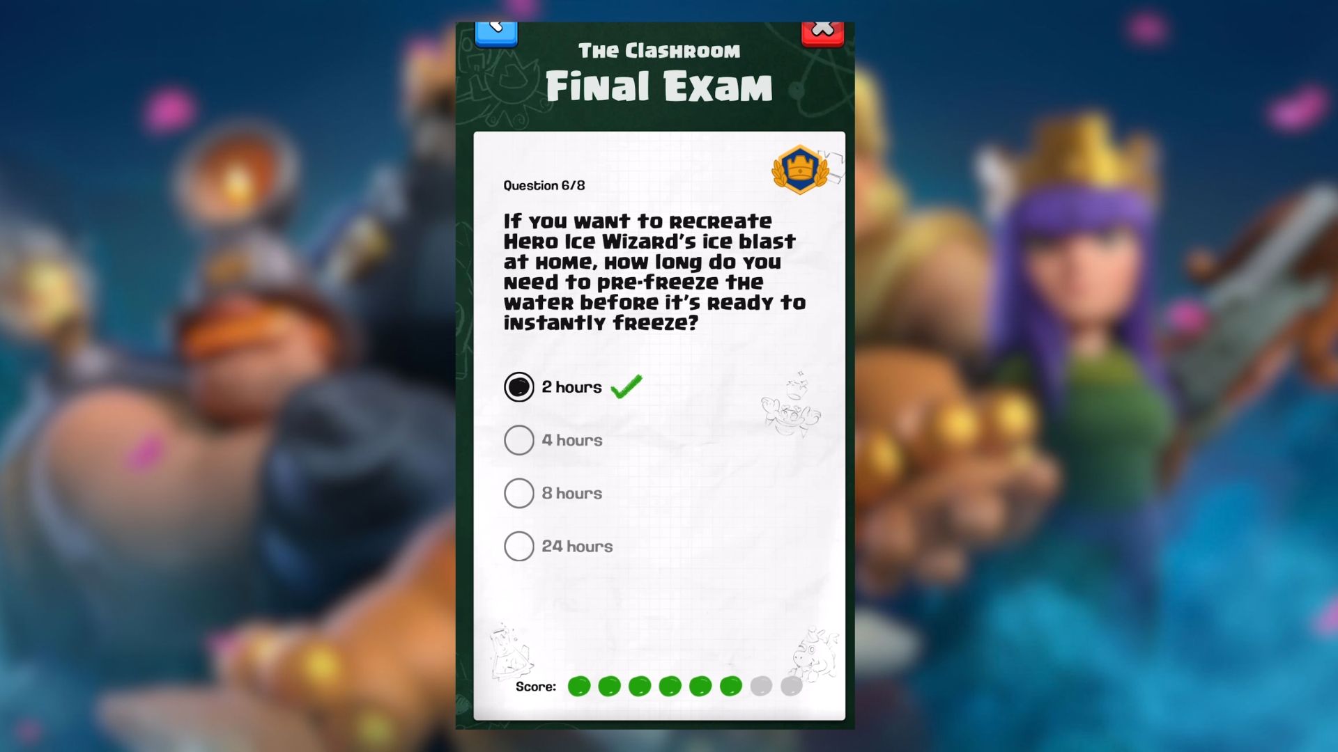 clashroom test final exam clash royale