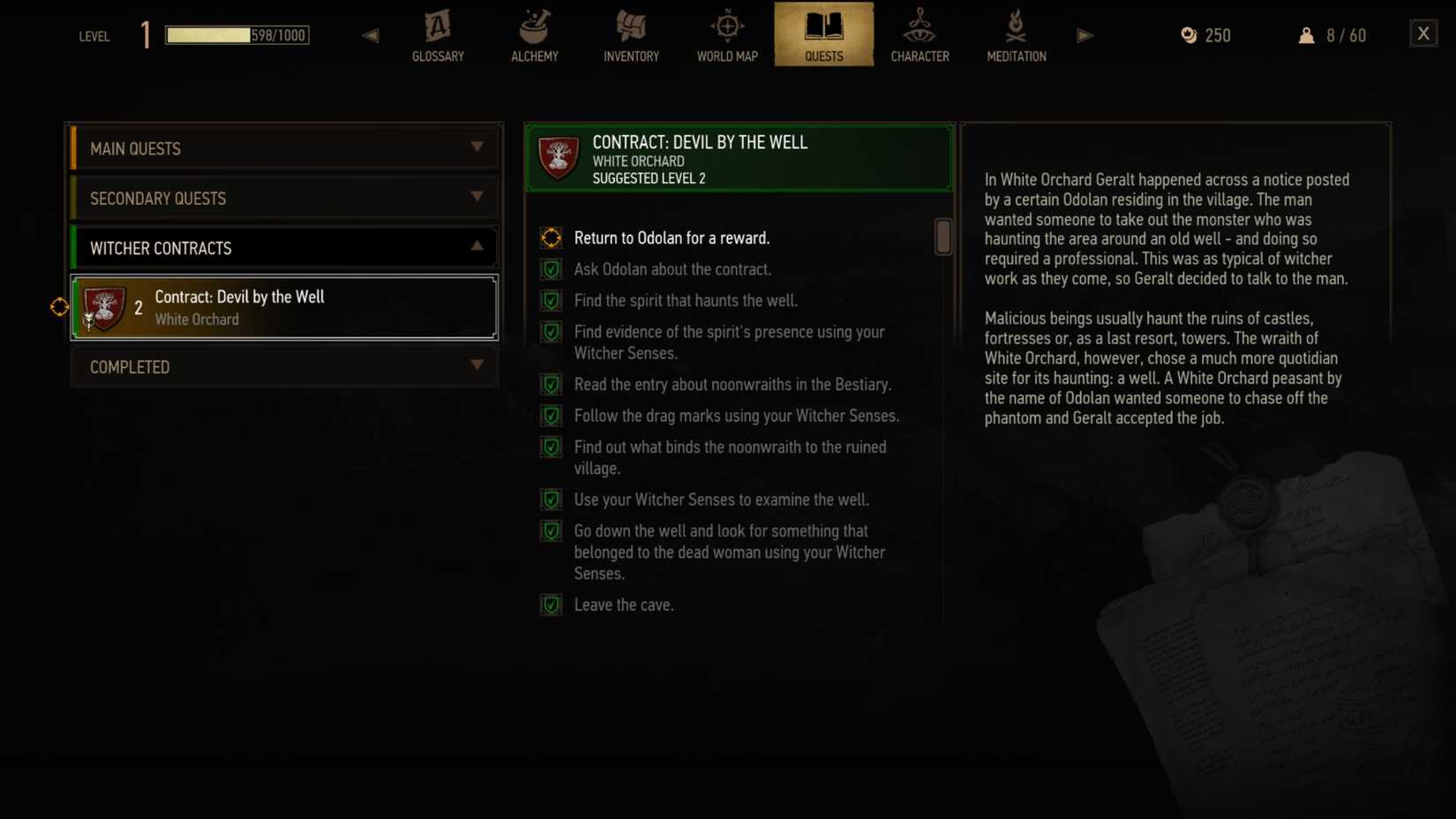 Contract Devil by the Well Overview witcher 3