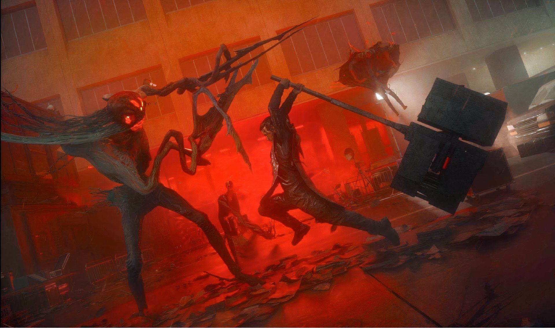 Control Resonant difficulty Dylan fighting a large monster red background