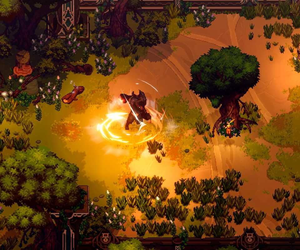 Game Open World Co-Op Terbaru di Steam Ini Mirip Perpaduan Elden Ring dan Stardew Valley 6 a character in dimraeth fighting enemies in the forest.